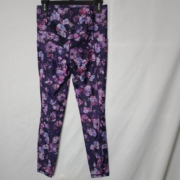Athleta Salutation Stash II Printed Tight in Dappled Bloom Purple Sz M - Picture 2 of 6